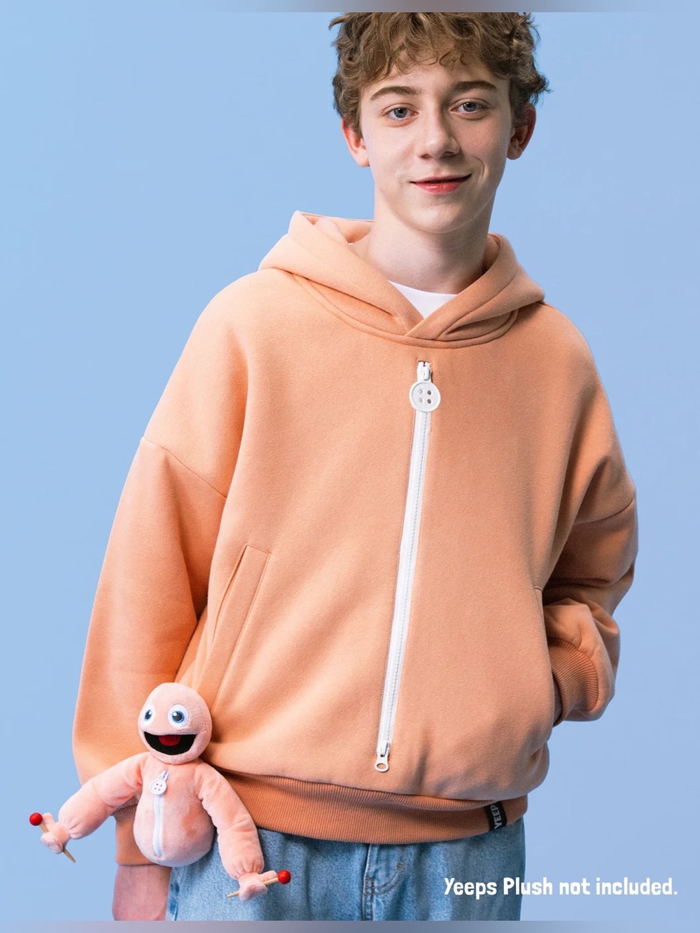 YEEPS Be A Yeep Oversized Peach Hoodie Youth Kids Size Large NEW!